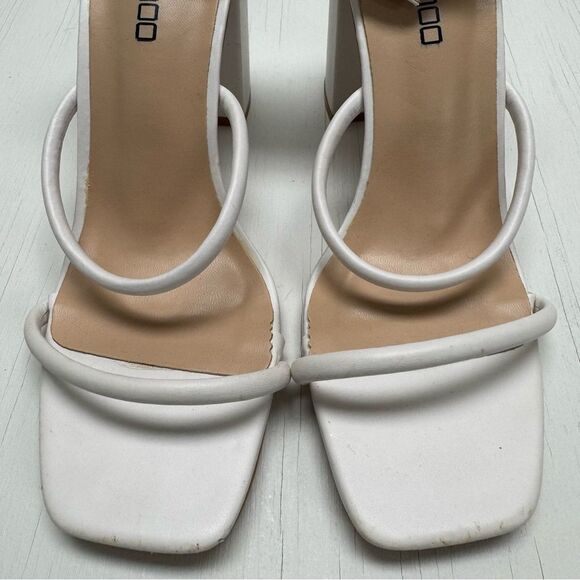Boohoo White Open Tor Ankle Wrap Heels Size 6/39 - Picture 2 of 10